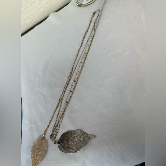 Vintage double strand C1946 dipped leaf necklace - Picture 6 of 7